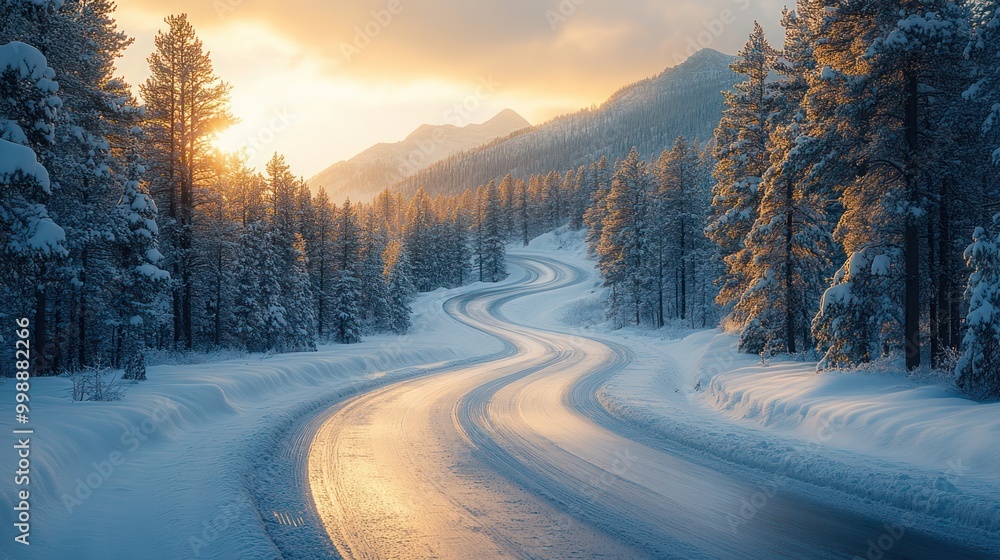 winter panorama on the road through snowy alley, A snow covered forest with a path through it. The trees are bare. winter panorama on the road through snowy alley, A snow covered forest with a path through it. The trees are bare.