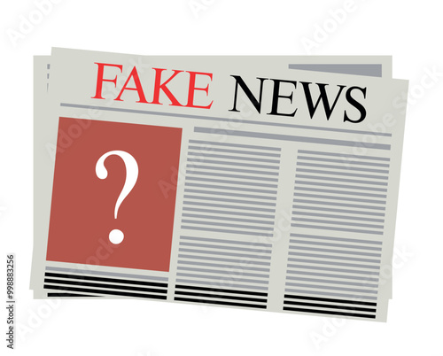 Fake News- Vector Illustration of Fake Newspaper Isolated on White Background