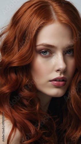 Woman with Red Hair Looking Sideways Portrait