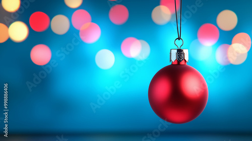 christmas ball on a blue background