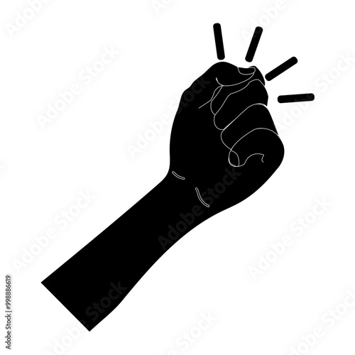 Hand knokning door  icon illustration. Please  knock sign board vector, Simple black style. Line vector illustration isolated on white background. EPS 10.
