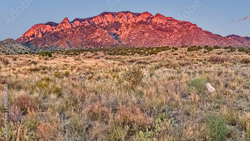 Sandia mountains, Albuquerque New Mexco at sunset - watermellon colors