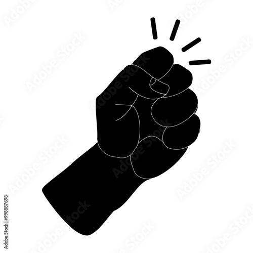 Hand knokning door  icon illustration. Please  knock sign board vector, Simple black style. Line vector illustration isolated on white background. EPS 10.
