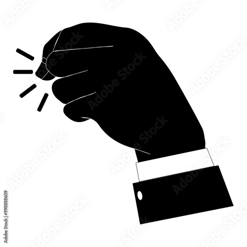 Hand knokning door  icon illustration. Please  knock sign board vector, Simple black style. Line vector illustration isolated on white background. EPS 10.
