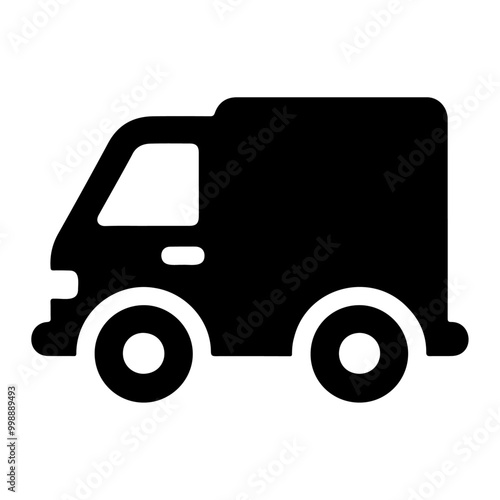 Delivery van silhouette vector icon illustration design