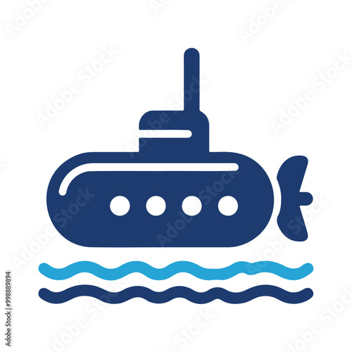 Submarine silhouette vector icon illustration design