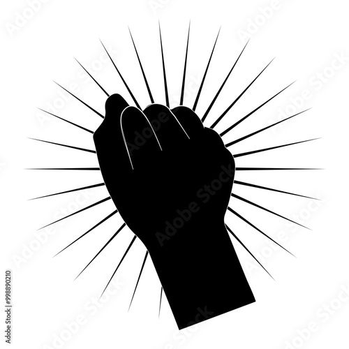 Hand knokning door  icon illustration. Please  knock sign board vector, Simple black style. Line vector illustration isolated on white background. EPS 10.
