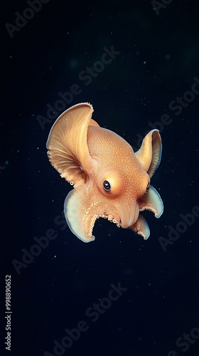 Dumbo Octopus Swimming in Deep Sea Waters