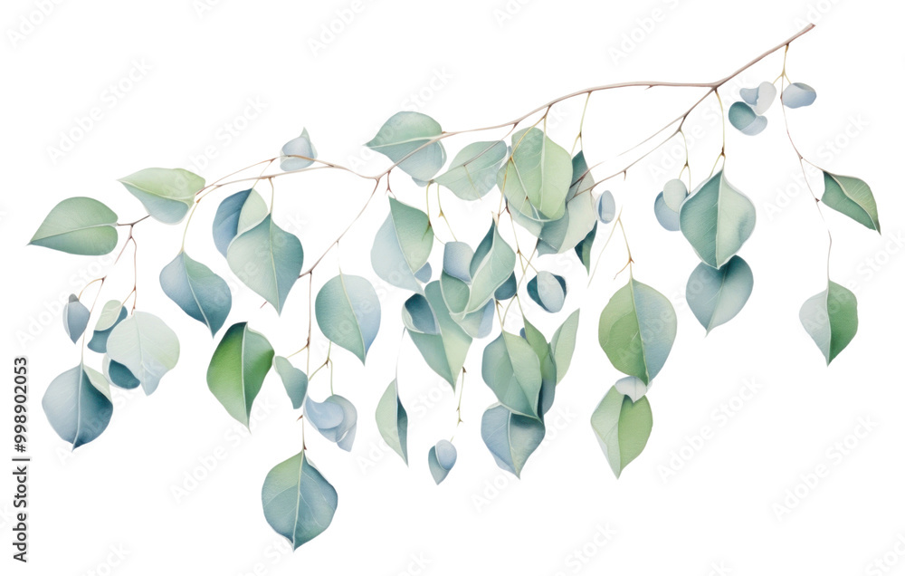 Obraz premium PNG Eucalyptus leaves hanging plant leaf.