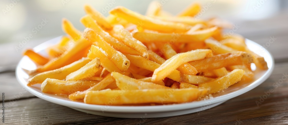 French Fries On A Plate Close Up Selective Focus French Fries On A Plate Close Up Selective Focus