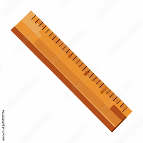 wooden ruler isolated on white