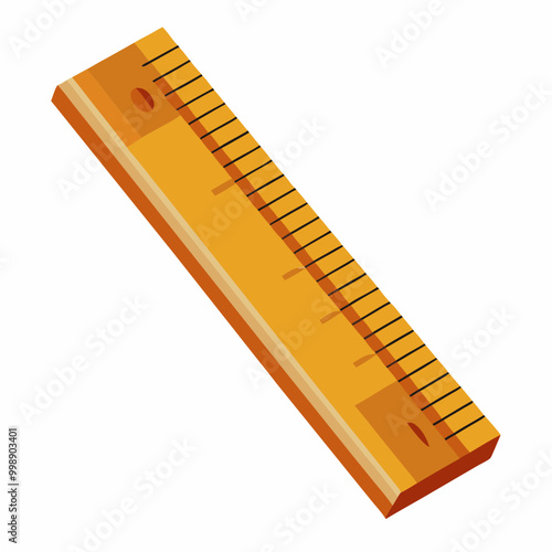 wooden ruler isolated on white