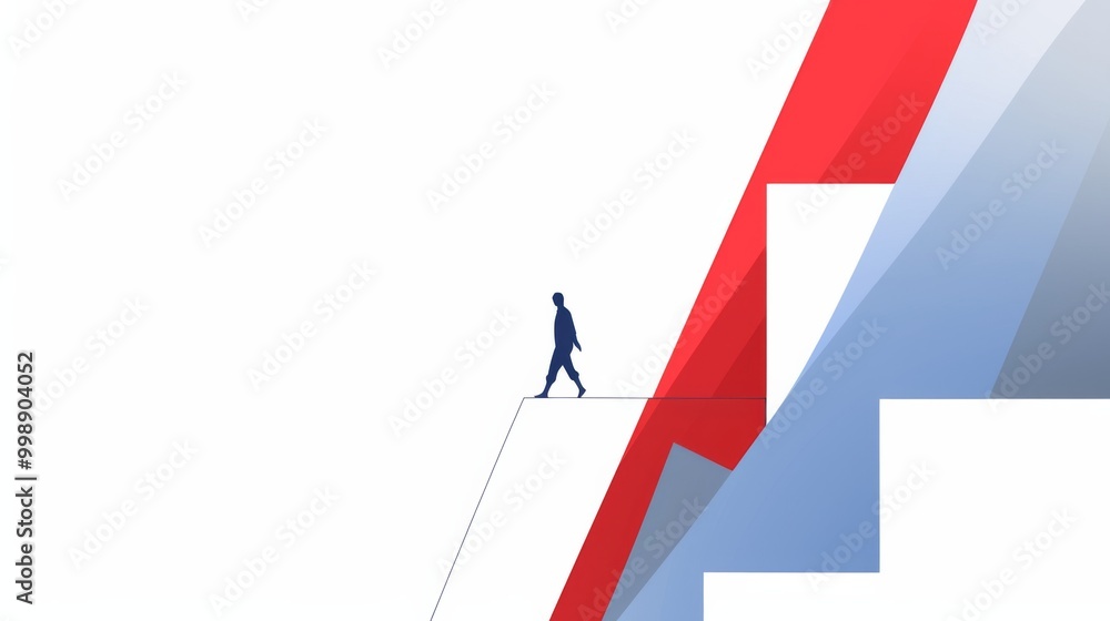 Fototapeta premium an upward arrow with a person climbing