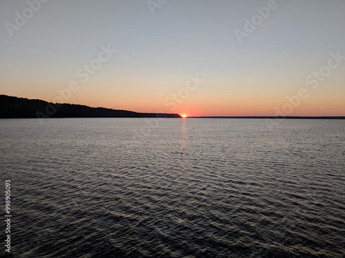 sunset over the river