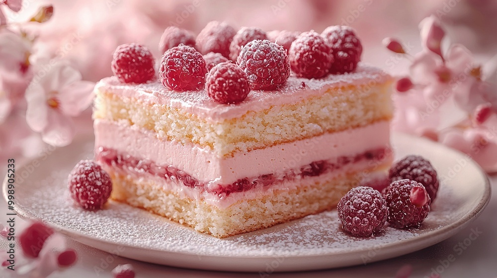 A macro image of a cake with berries on top A macro image of a cake with berries on top