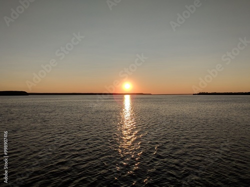 sunset over the river