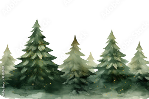 PNG Green christmas tree watercolor background backgrounds plant celebration.