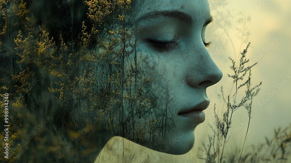 Dreamy Portrait of a Woman in a Forest Dreamy Portrait of a Woman in a Forest
