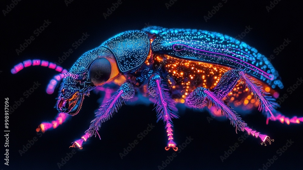close-up of a vibrant bug against a dark backdrop close-up of a vibrant bug against a dark backdrop