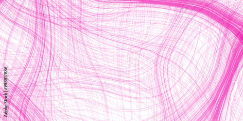 Beautiful pink tulle fabric on white background. Beautiful light gradient feather pattern texture background. Light Pink vector texture with curved lines adorable bright pink foam trace background.