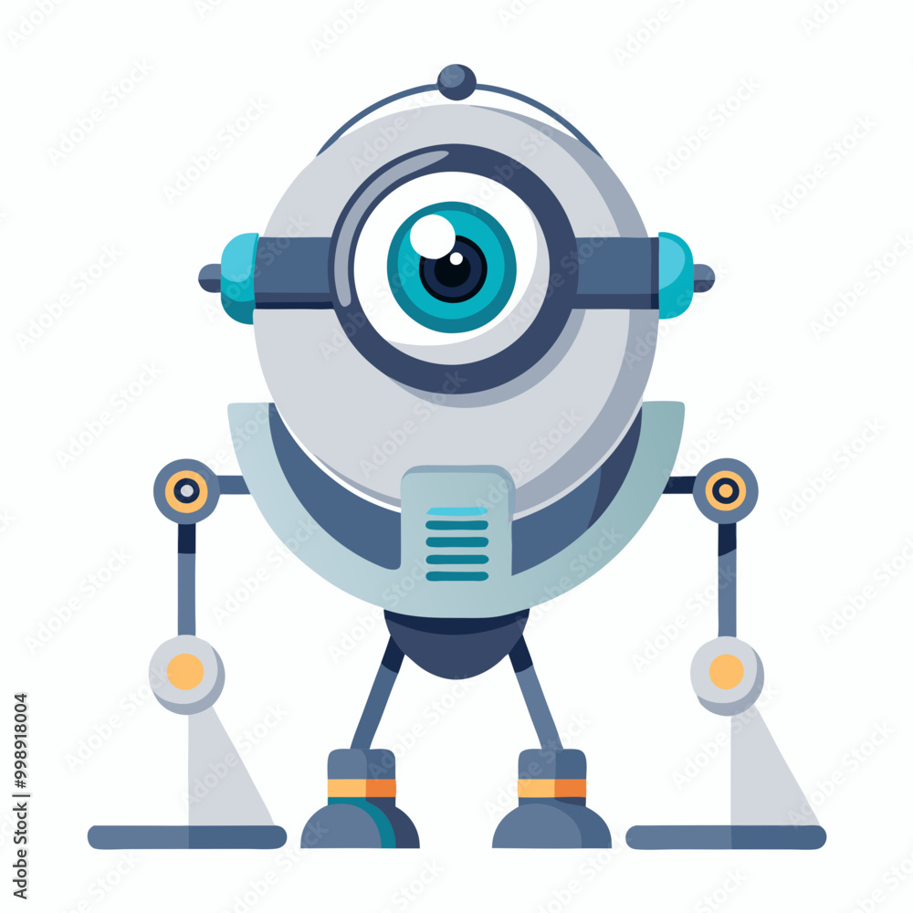robotic eye scanning the surroundings, AI robotic eye scanning the surroundings, AI