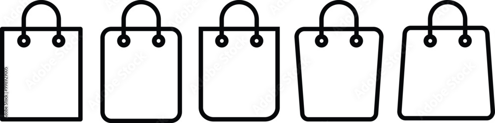 Shopping Bag, bag vector, line shopping bag icon, Bag set,Black line bag, Black and white bag. Shopping Bag, bag vector, line shopping bag icon, Bag set,Black line bag, Black and white bag.