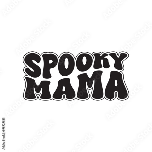 Spooky Mama Groovy Svg T-Shirt Design