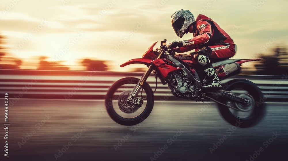 Motorbike Rider on a Race Track Motorbike Rider on a Race Track