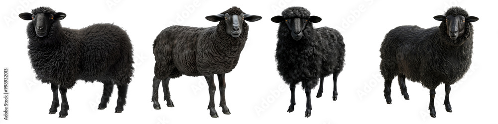 Black sheep isolated on transparent background Black sheep isolated on transparent background