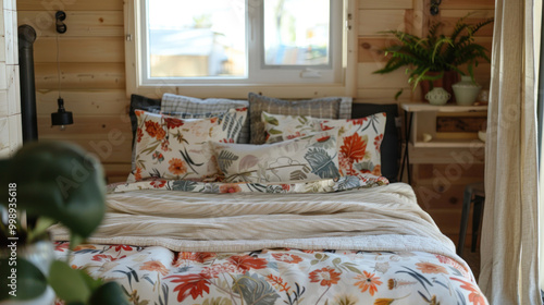 A guide to selecting the best bedding set for tiny homes, focusing on multi-functional designs and space efficiency. photo