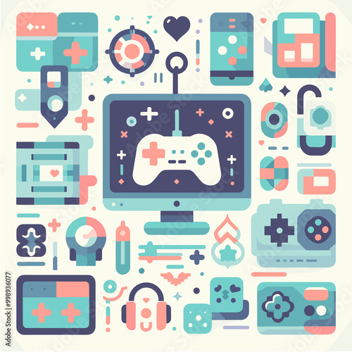 Fotografía Gaming Flat Vector Design