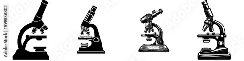 Design of a microscope icon with trendy outline style. Modern graphic illustration. EPS 10 modern file.