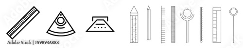 The ruler icon set is a modern graphic illustration that can be used for website design, logo, app, template, or user interface design.