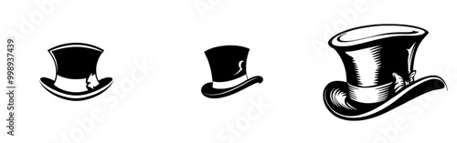 The top hat icon is isolated on a white background and is editable