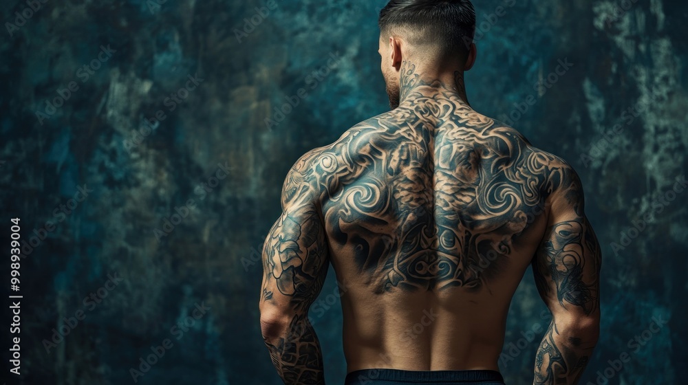 Muscular Man with Tattoos Muscular Man with Tattoos