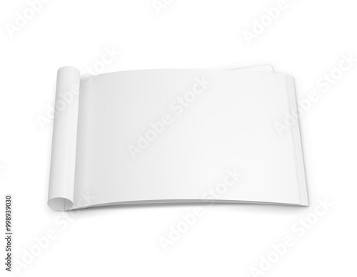 An image of a Folded Page Landscape Brochure isolated on a white background