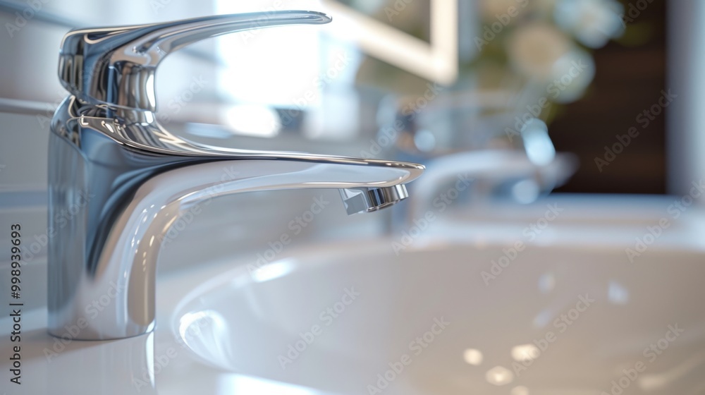 Modern Bathroom Sink with Chrome Faucet - Interior Design Inspiration