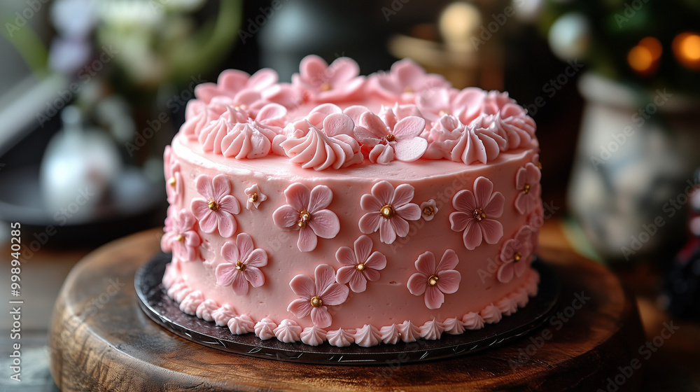 Pink Birthday Cake - cake decoration Pink Birthday Cake - cake decoration