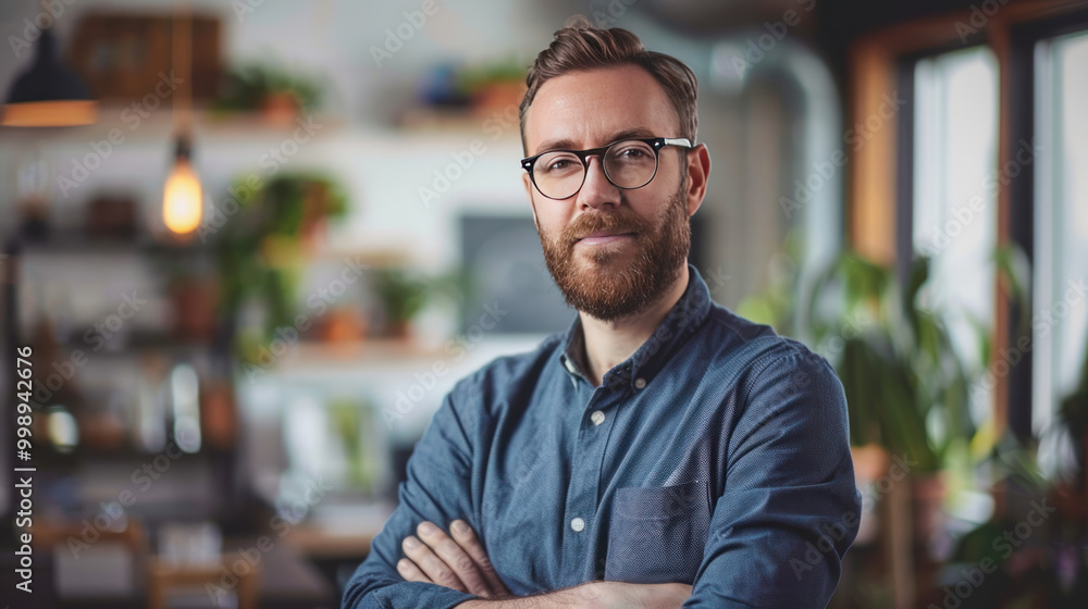 Obraz premium A professional developing a strong personal brand to increase visibility and credibility in their industry, focusing on authenticity and expertise.