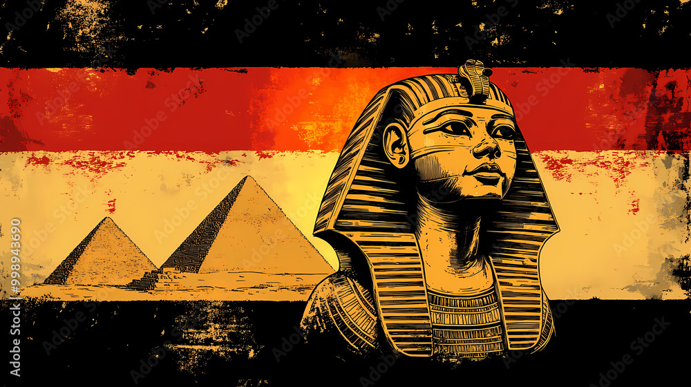 Civilization Flags Egyptian flag with a pharaoh and a sphinx - visualize the egyptian flag ...