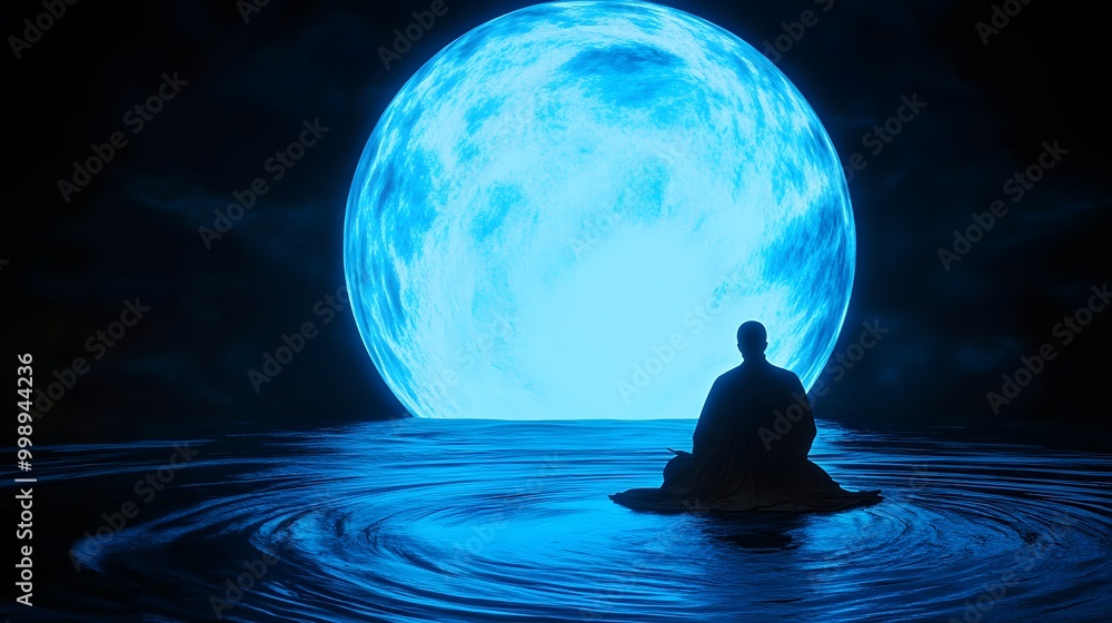 Abstract visualization of the silhouette and flowing robes of an ancient Chinese monk Abstract visualization of the silhouette and flowing robes of an ancient Chinese monk