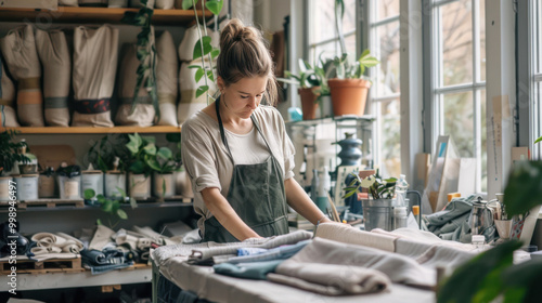 A startup creating a sustainable fashion brand, using innovative materials and processes to appeal to eco-conscious consumers.