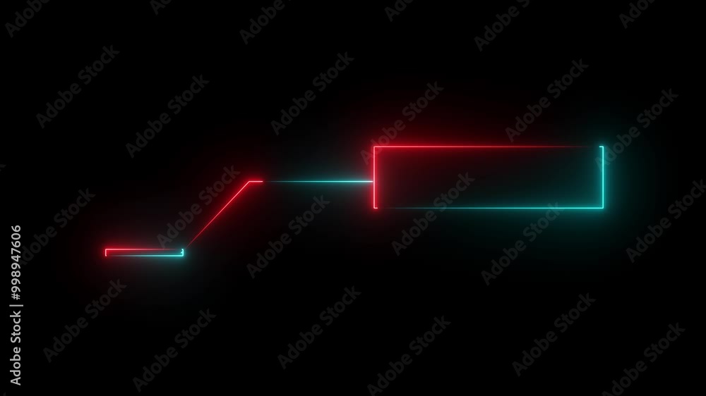 glowing neon line box. transform small to big box neon glow glowing neon line box. transform small to big box neon glow