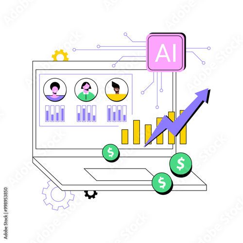 AI-Personalized Sales Approach abstract concept vector illustration.