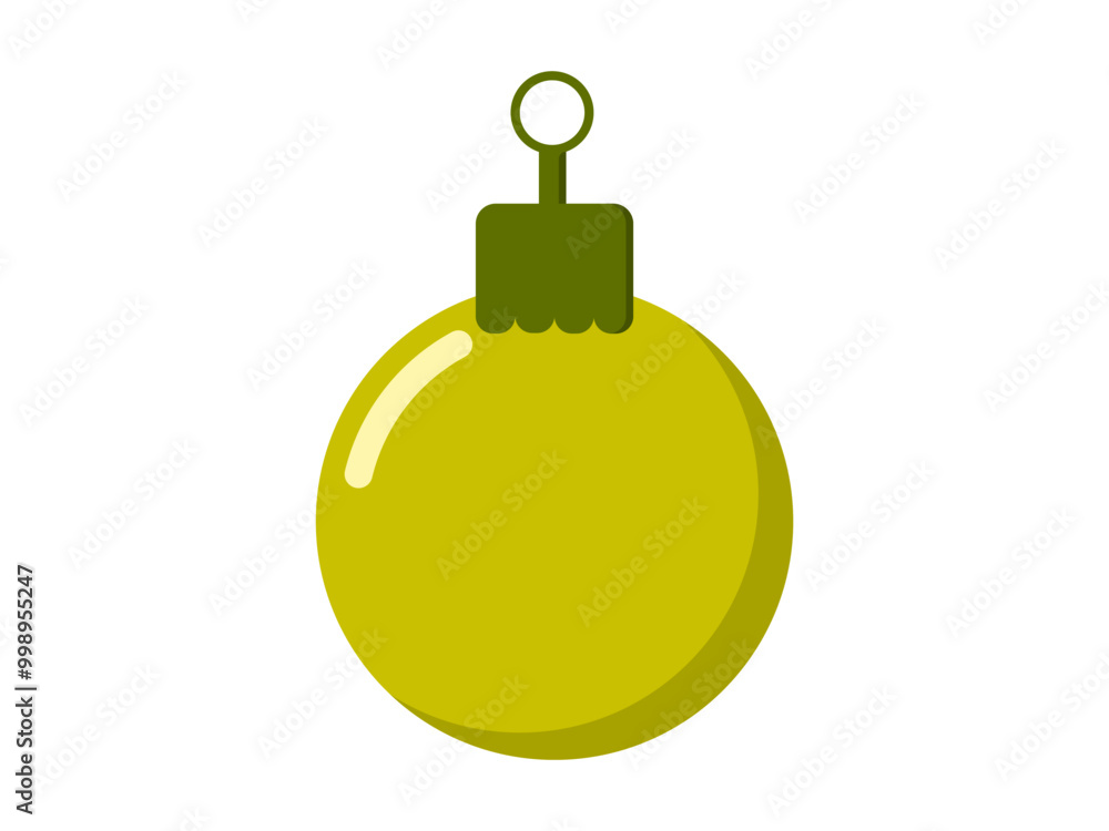 Decorative ball (to put it on fir, Christmas tree) isolated on white background (backdrop). Holidays. Objects. Culture and religion. Vector illustration. Decorative ball (to put it on fir, Christmas tree) isolated on white background (backdrop). Holidays. Objects. Culture and religion. Vector illustration.