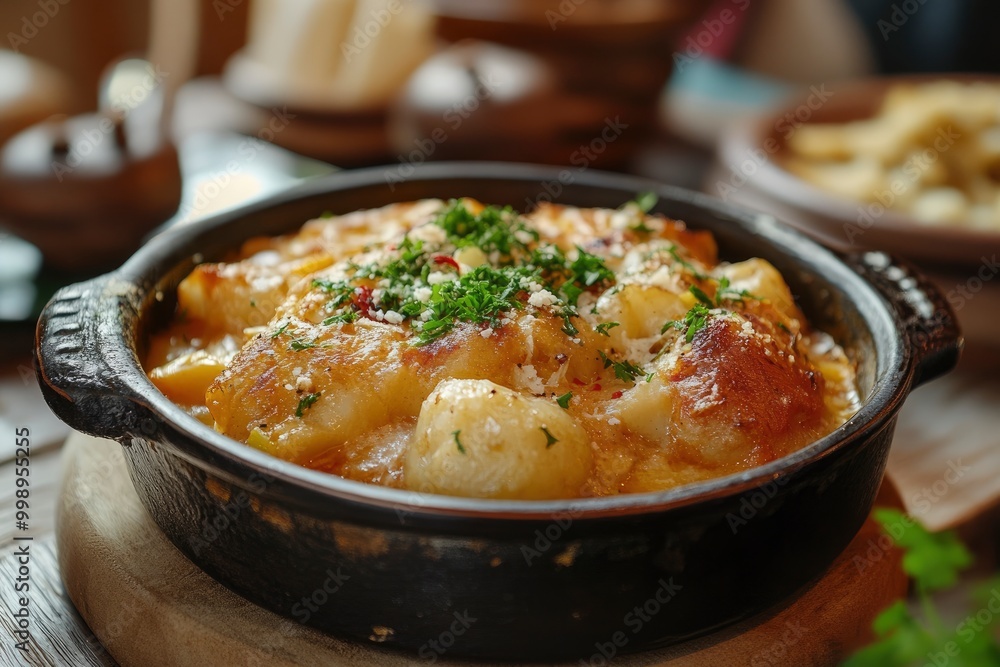 Rustic Cepelinai, a specialty Lithuanian and Polish cuisine - generative ai Rustic Cepelinai, a specialty Lithuanian and Polish cuisine - generative ai