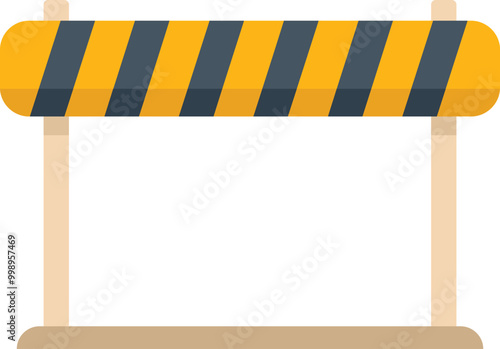 This striped barrier is signaling a restricted area, usually found on construction sites