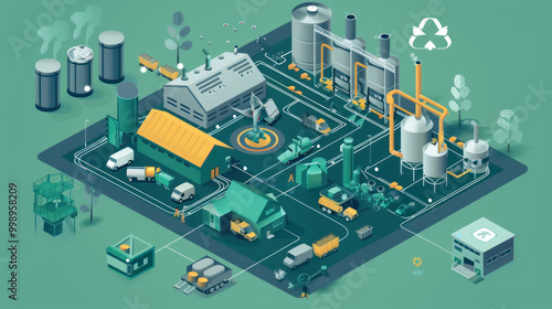 A visual of a circular economy waste management system, showing how resources are reclaimed, recycled, and reused.