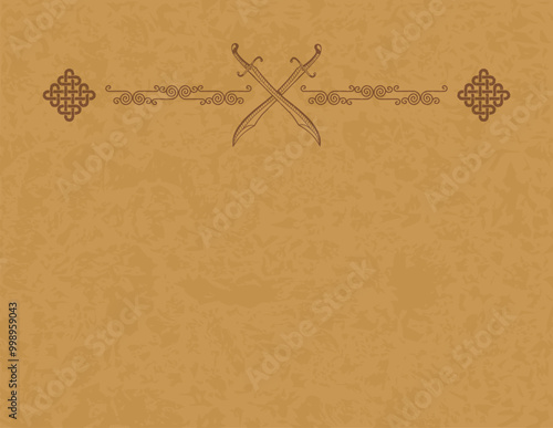 Celtic Background Template - Spiral, Lines, Knot, Round Crossed Scimitars Header