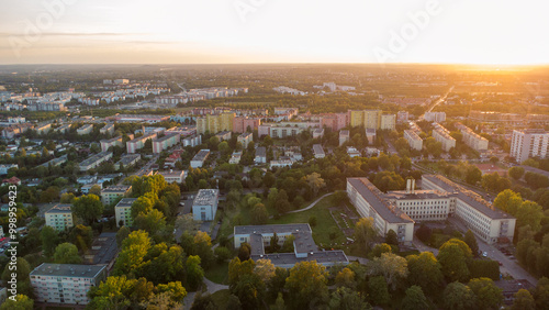 Miasto widziane z góry. Panorama miasta. Częstochowa